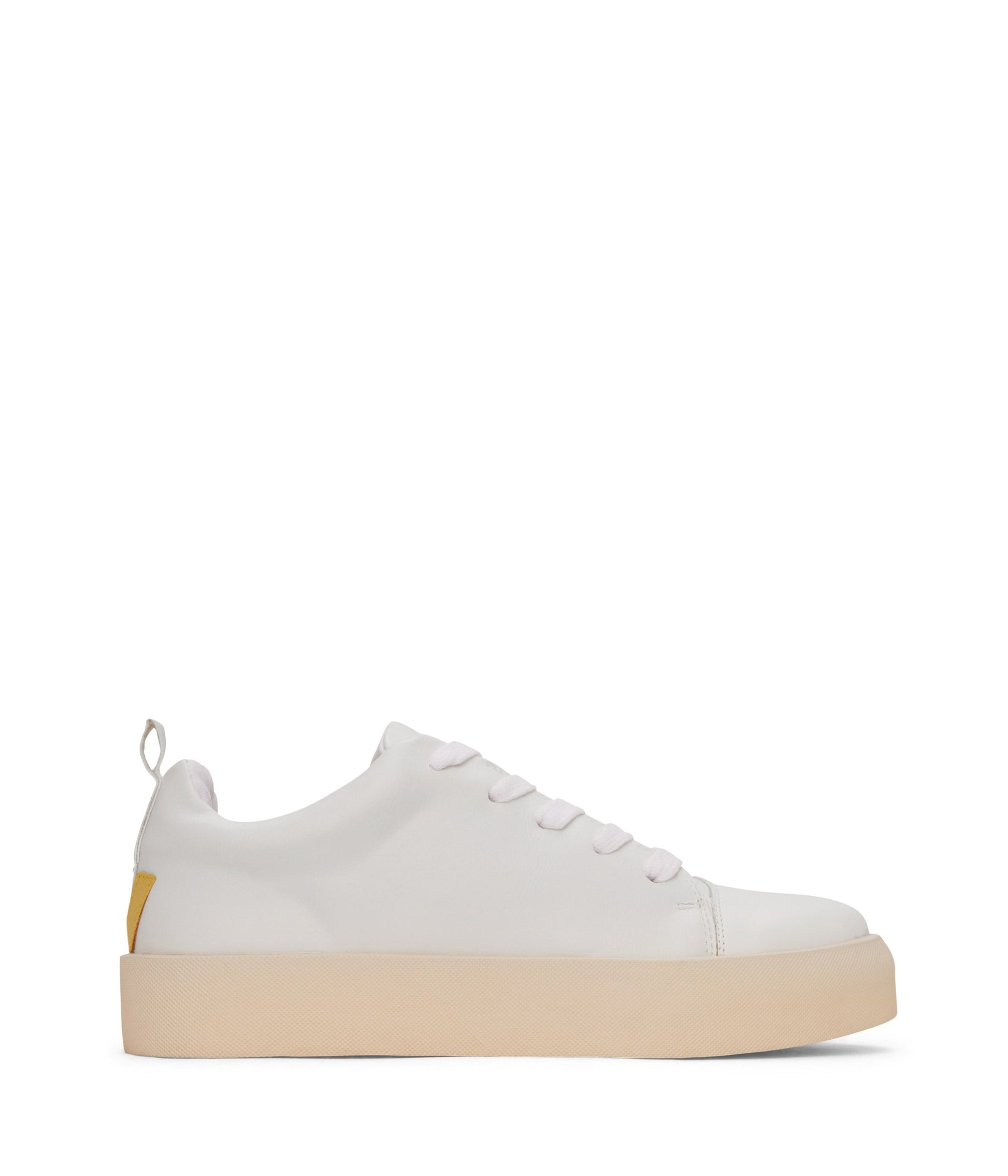 MARCI Women's Vegan Sneakers | Color: White, Yellow - variant::whiyellow