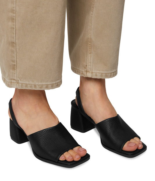 PLUME Women's Vegan Slingback Sandals | Color: Black - variant::black
