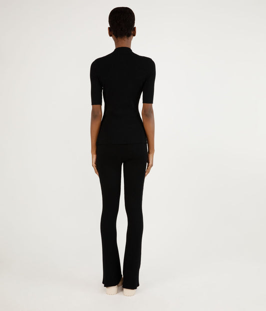 COLETTE Women's Bamboo Ribbed Pants | Color: Black - variant::black