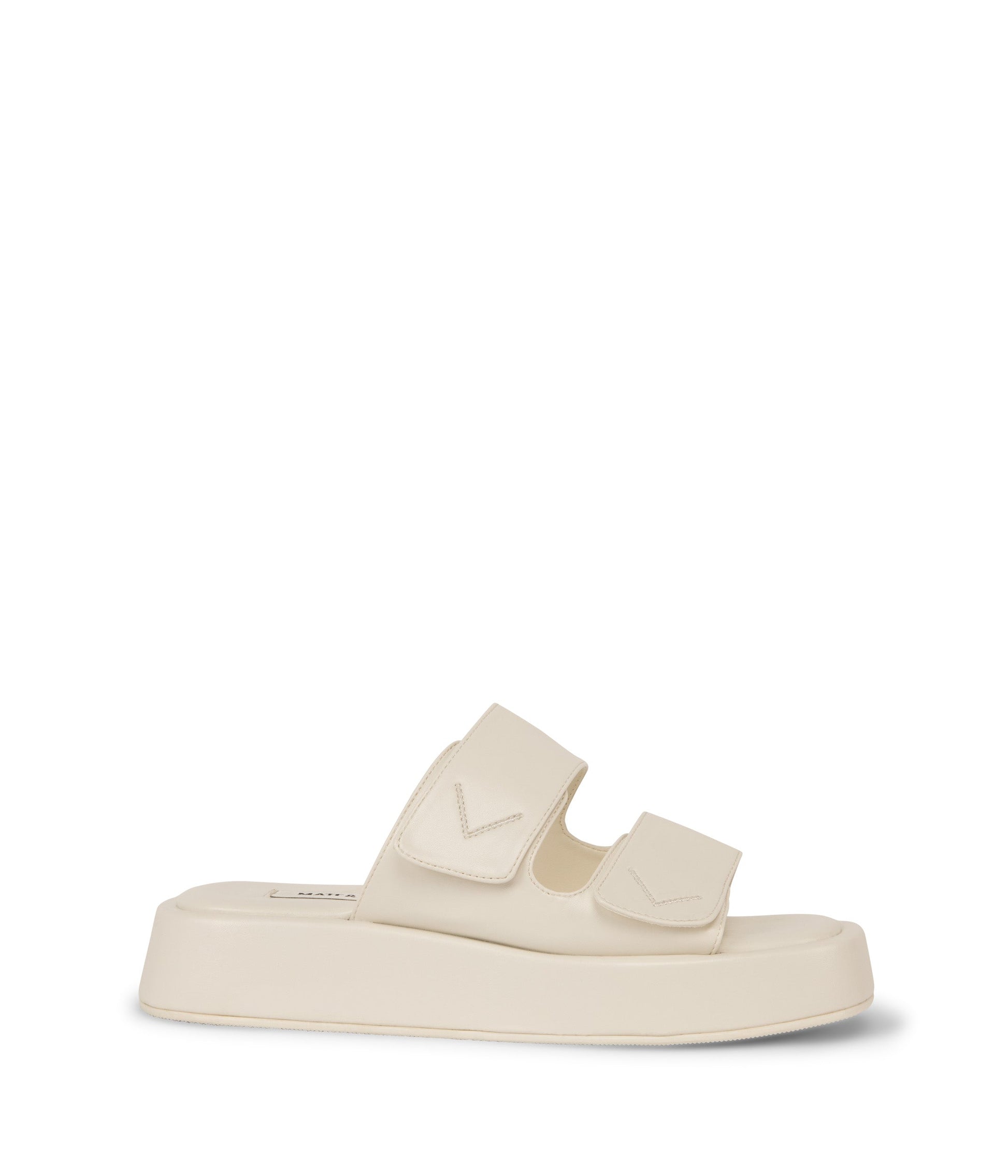 EMIE Women's Vegan Platform Sandals | Color: White - variant::eggshell