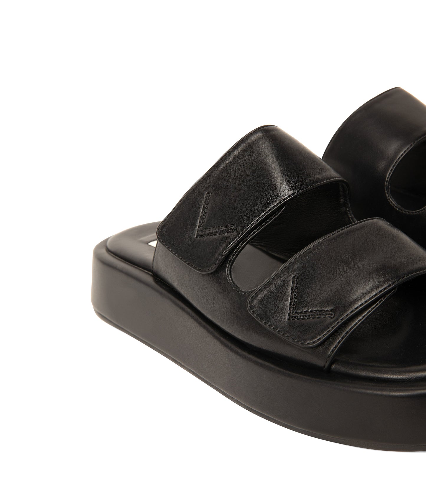 EMIE Women's Vegan Platform Sandals | Color: Black - variant::black