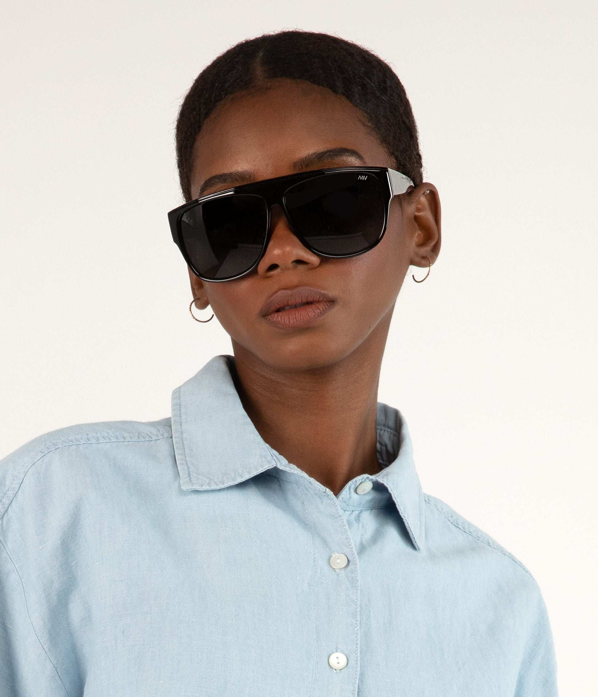 Prettylittlething Brown Square Visor Sunglasses