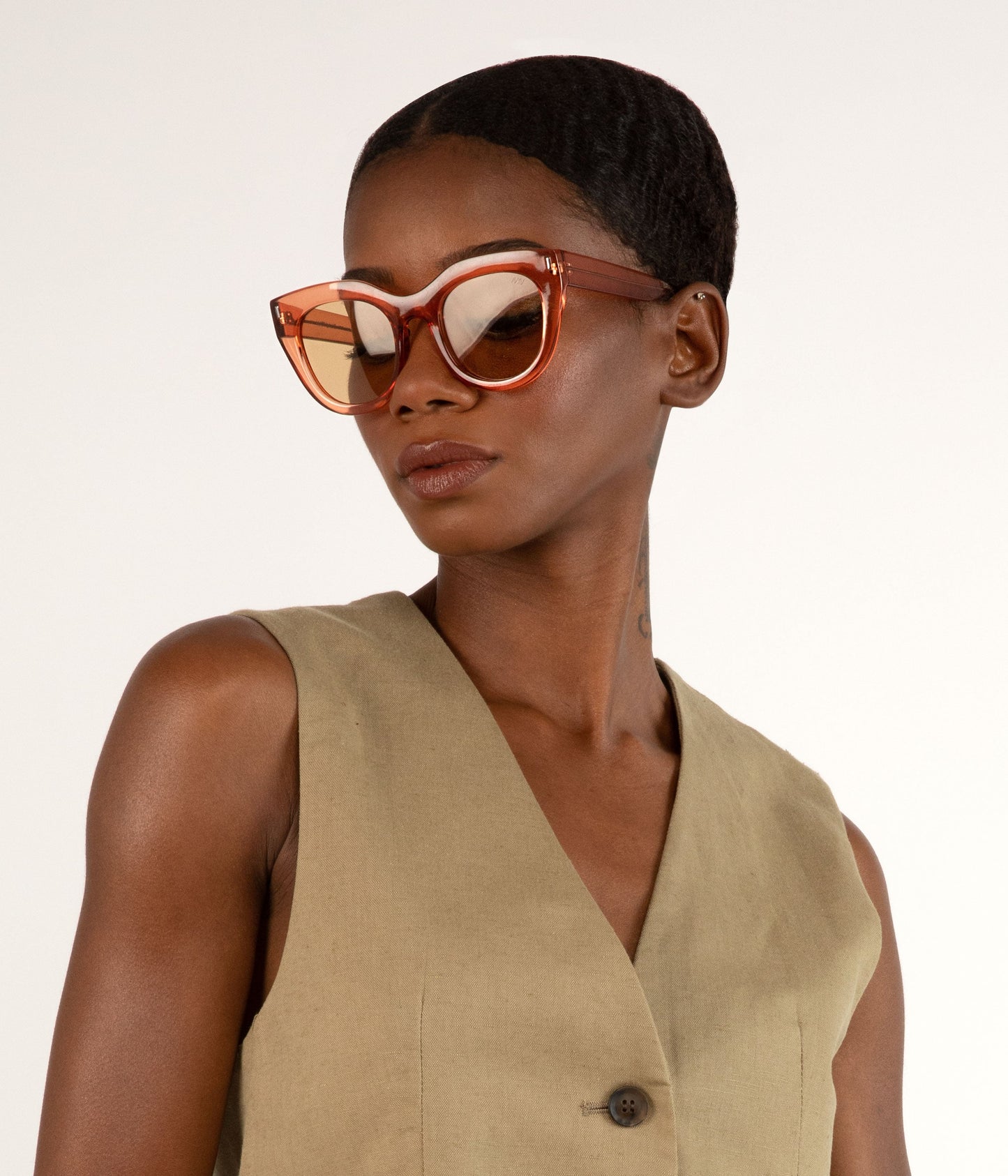 CHARLET Wayfarer Sunglasses | Color: Brown - variant::brown