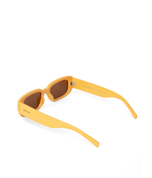 KIIN-2 Recycled Rectangle Sunglasses | Color: Yellow, Brown - variant::mustard