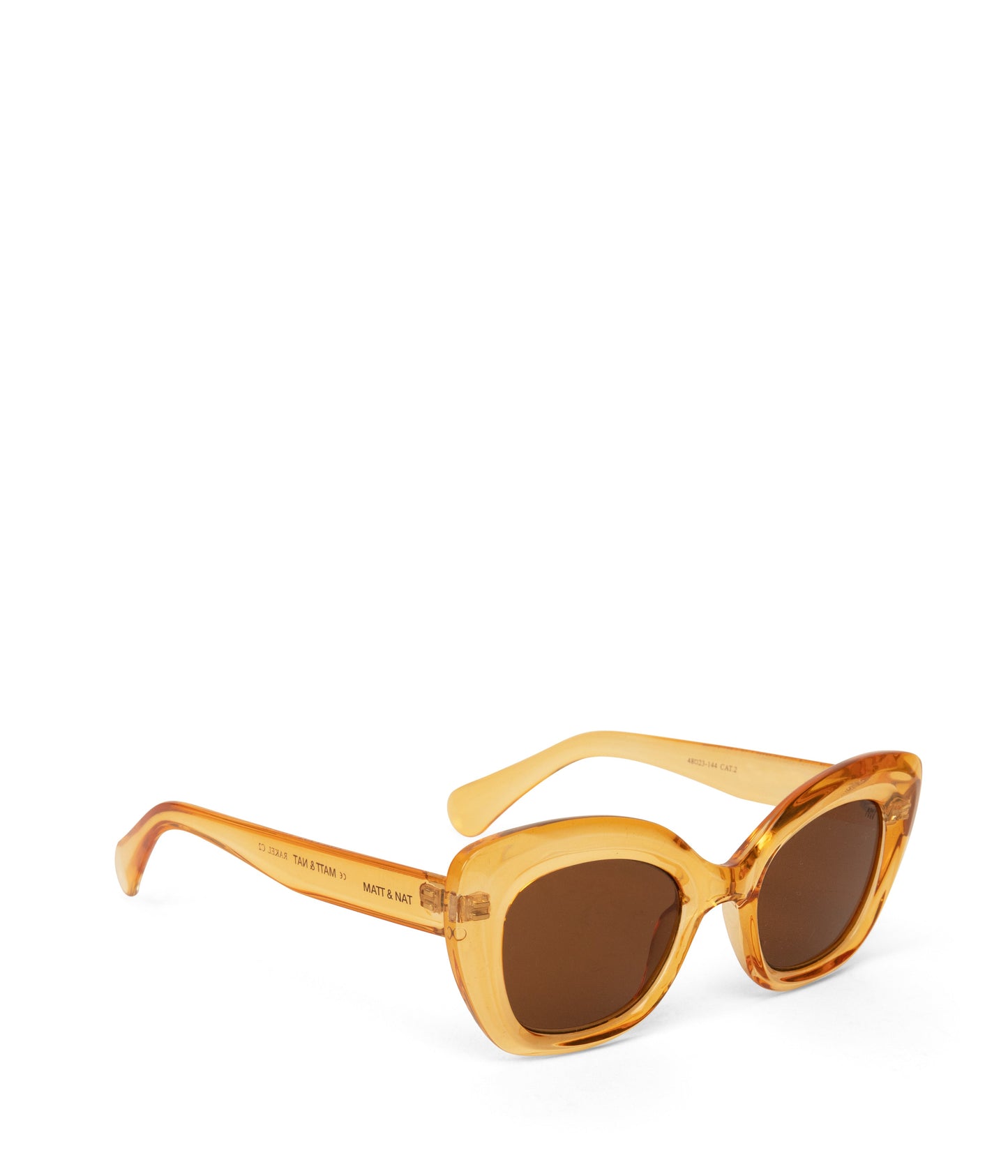 RAKEL-2 Recycled Cat-Eye Sunglasses | Color: Yellow, Brown - variant::mustard