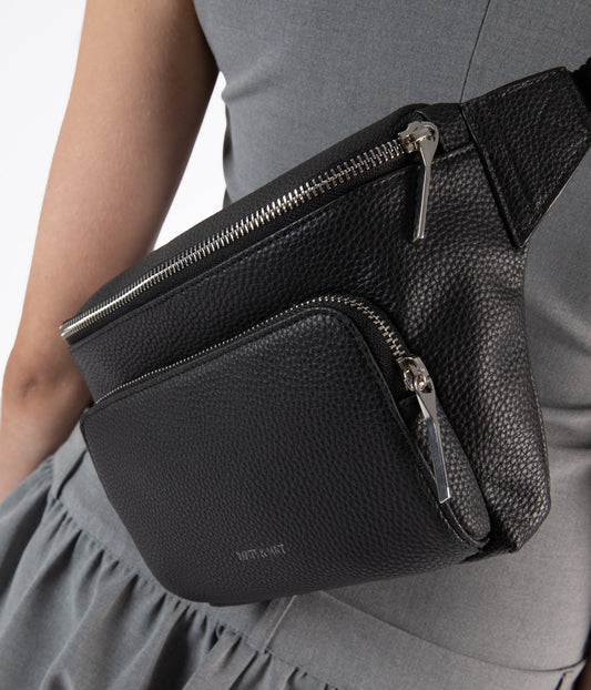 KORA Vegan Belt Bag - Grain | Color: Black - variant::black