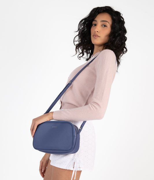 PAIR Vegan Crossbody Bag - Grain | Color: Blue - variant::blueberry