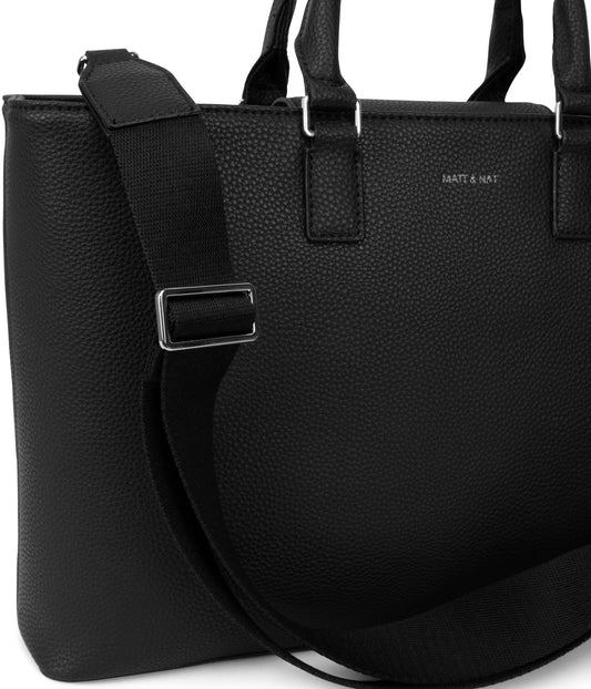 SEVYN Vegan Satchel - Grain | Color: Black - variant::black