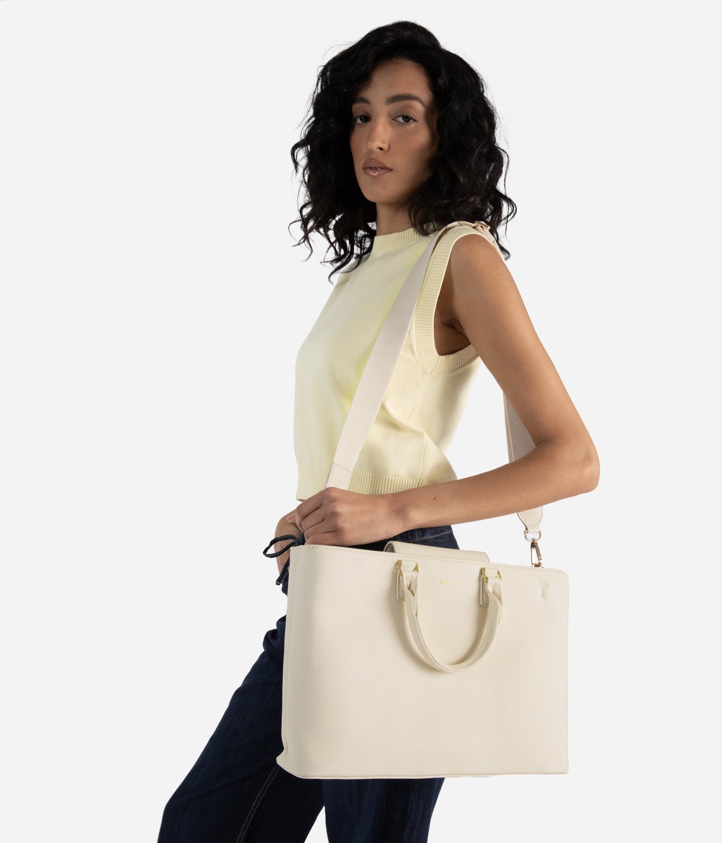 SEVYN Vegan Satchel - Grain | Color: Beige - variant::oat