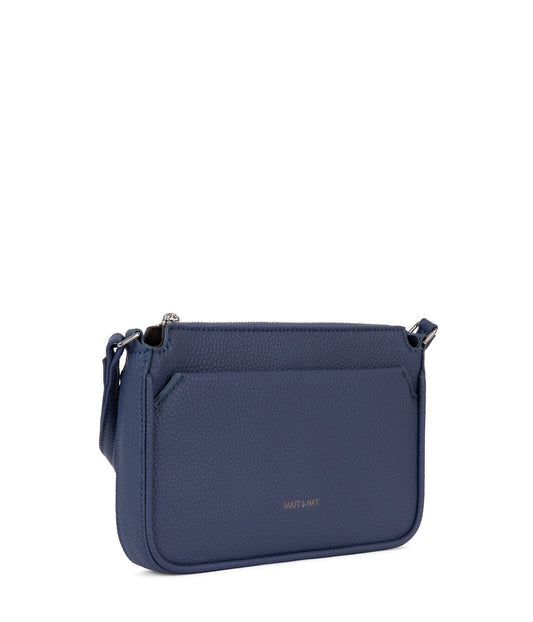 IVY Vegan Crossbody Bag - Grain | Color: Blue - variant::blueberry