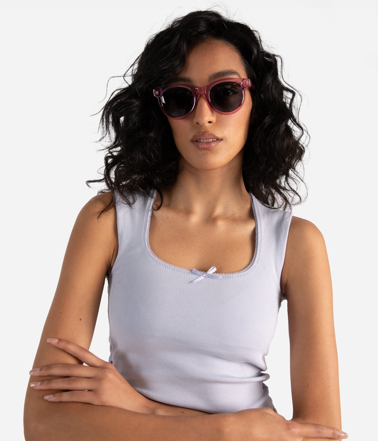 JAZI-2 Recycled Round Sunglasses | Color: Purple, Grey - variant::lilac