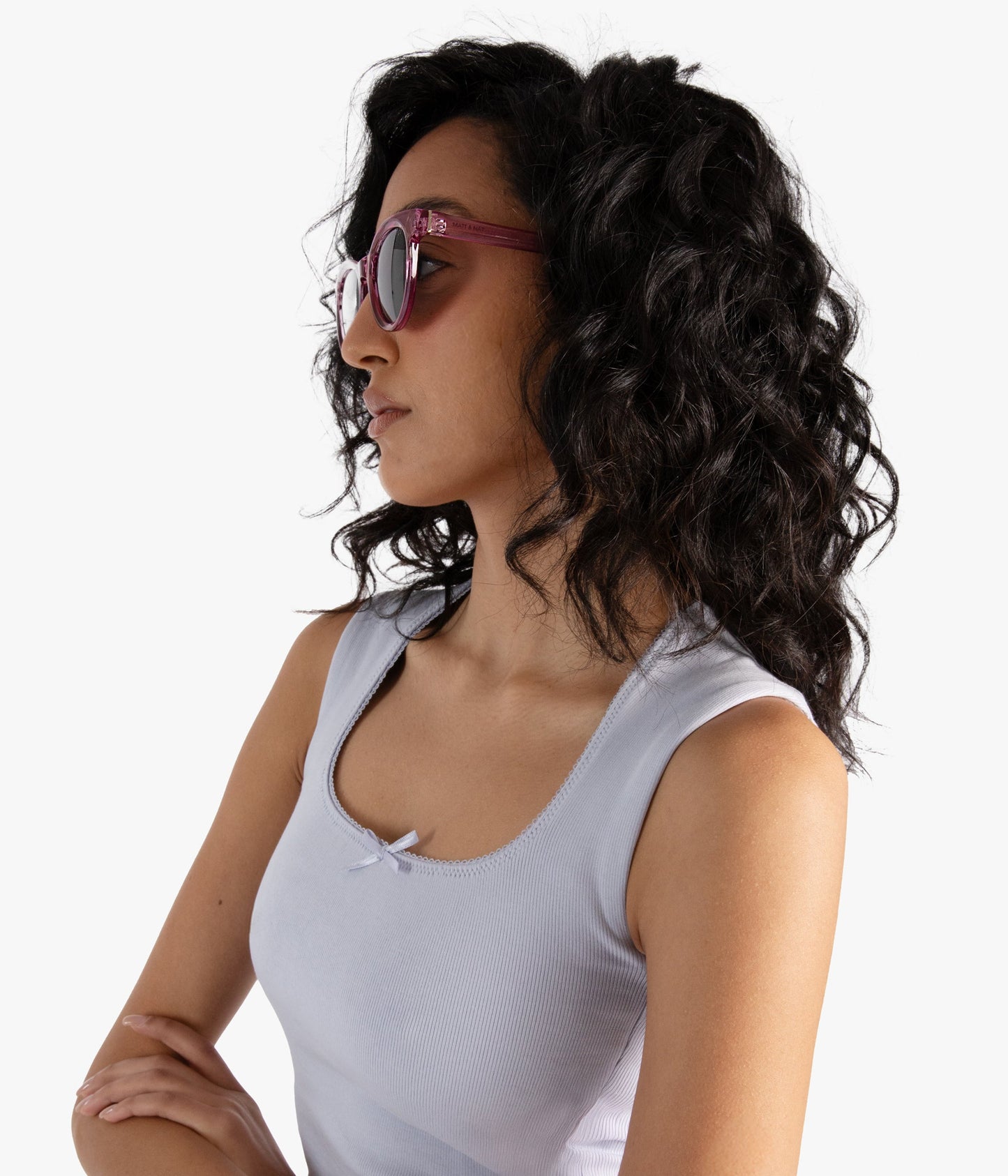 JAZI-2 Recycled Round Sunglasses | Color: Purple, Grey - variant::lilac