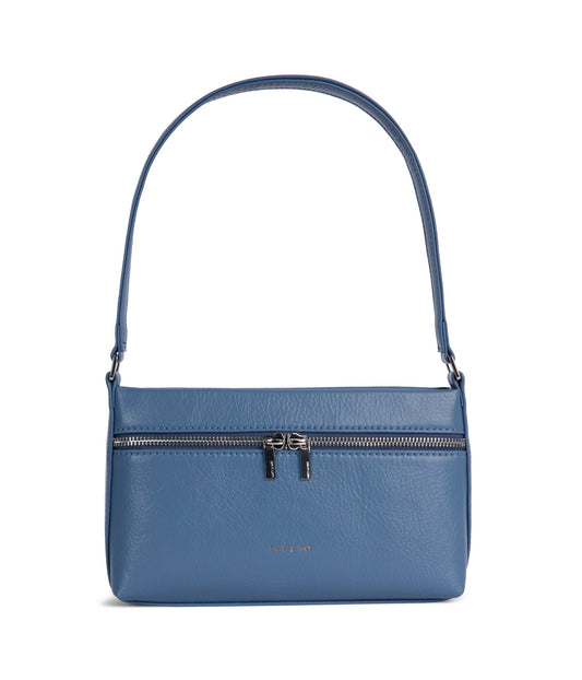 MALENESM Small Vegan Shoulder Bag – Theme | Color: Blue - variant::indigo