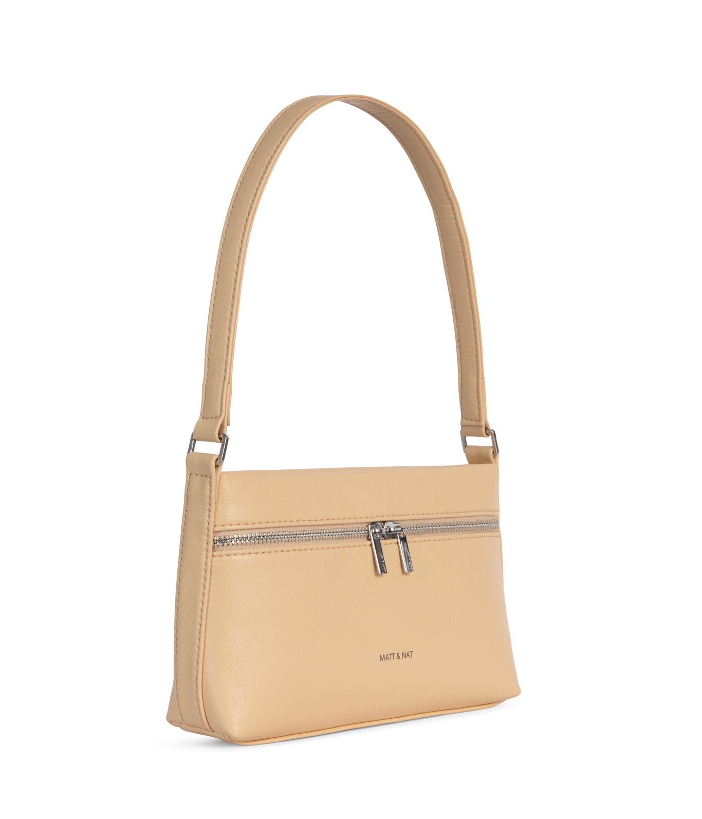 MALENESM Small Vegan Shoulder Bag – Theme | Color: Beige - variant::pancake