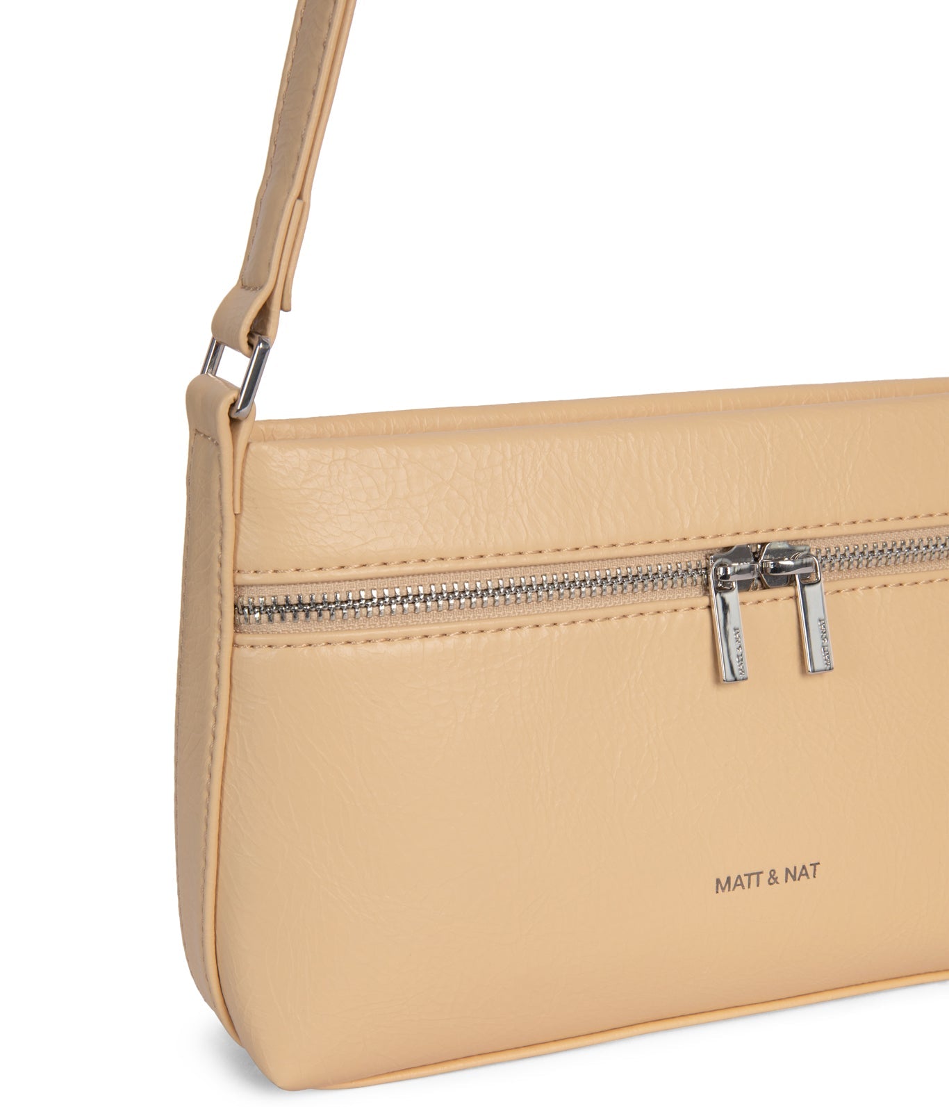 MALENESM Small Vegan Shoulder Bag – Theme | Color: Beige - variant::pancake