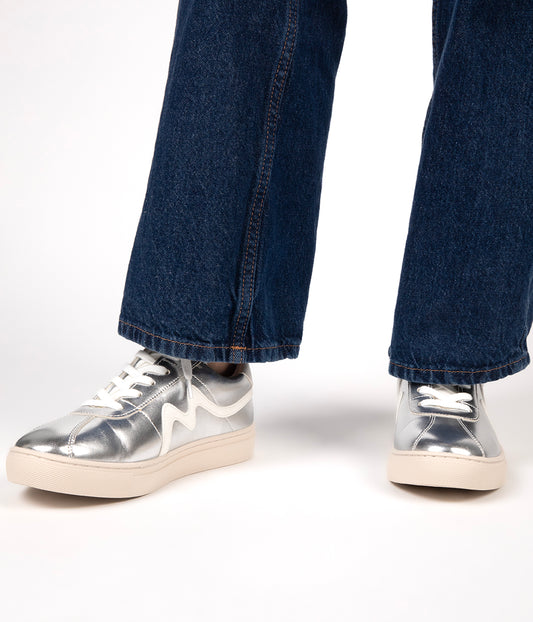 EIRA Women's Vegan Sneakers | Color: Silver - variant::silver