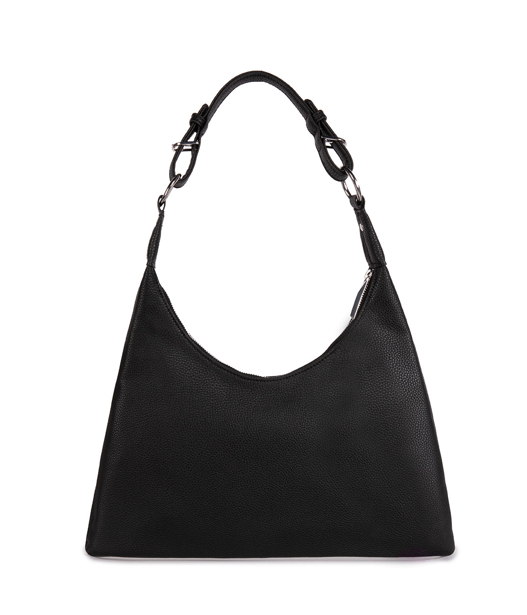 MORGAN Vegan Hobo Bag - Grain | Color: Black - variant::black