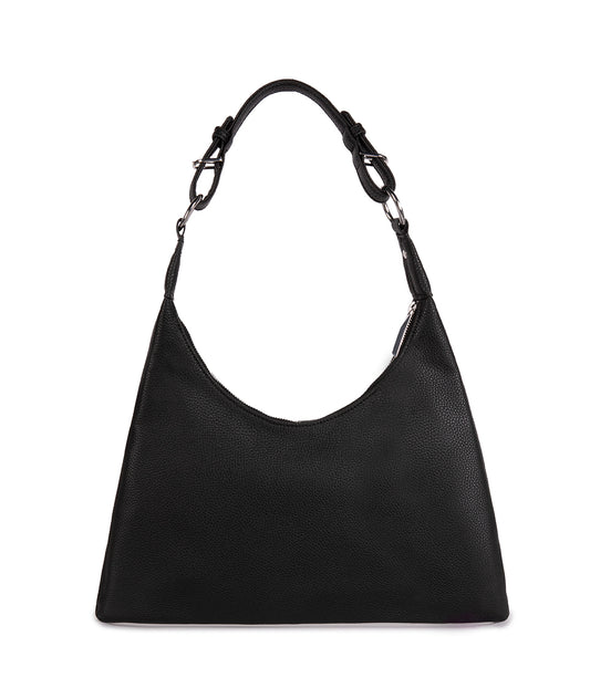 MORGAN Vegan Hobo Bag - Grain | Color: Black - variant::black