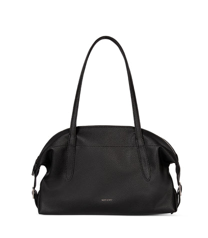 VANIA Vegan Tote Satchel – Grain | Color: Black - variant::black