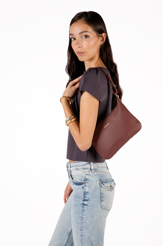 Jina Vegan Shoulder Bag – Grain | Color: Black - variant::black