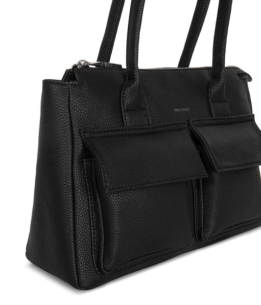 JORDI Vegan Tote Bag – Grain | Color: Black - variant::black