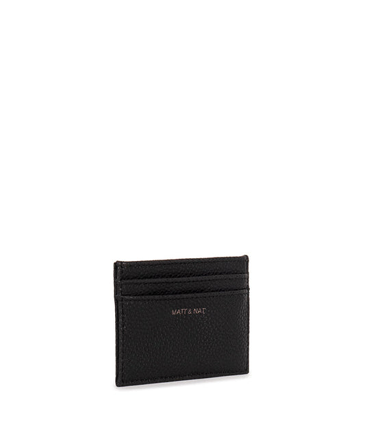 MAX Vegan Card Holder - Grain | Color: Black - variant::black