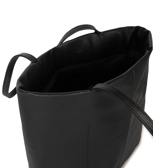 NATALIA Vegan Tote Bag – Grain | Color: Black - variant::black