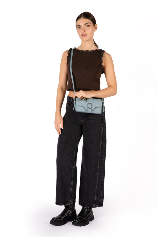 ISABELLE SM Vegan Crossbody Bag – Grain | Color: Aquamarine - variant::aquamarine
