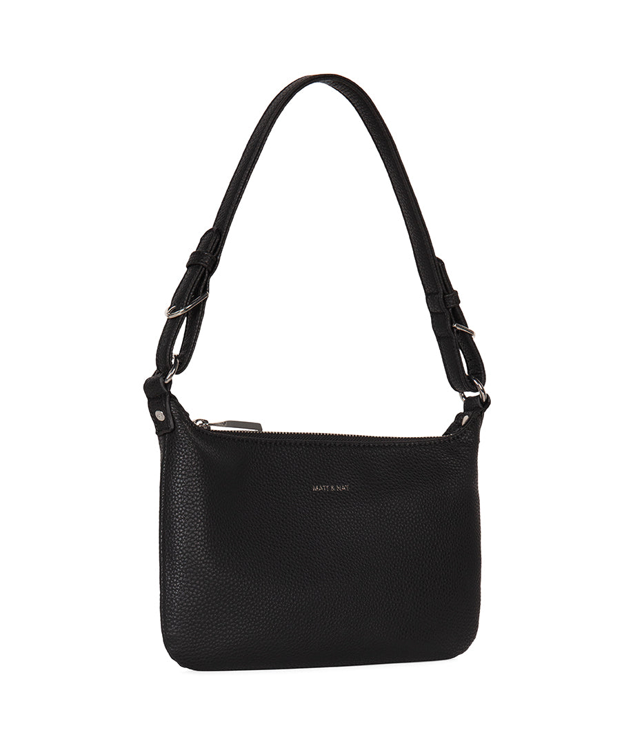 Jina Vegan Shoulder Bag – Grain | Color: Black - variant::black