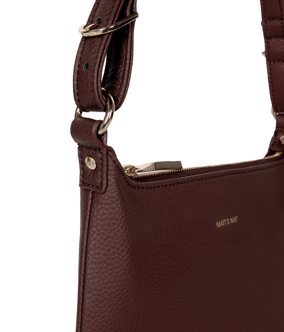 JINA Vegan Shoulder Bag – Grain | Color: Cherry - variant::cherry