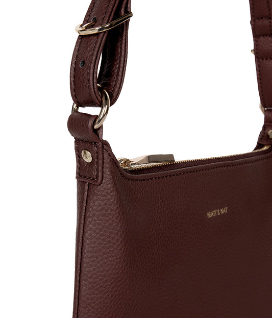 JINA Vegan Shoulder Bag – Grain | Color: Cherry - variant::cherry