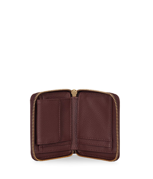 RUE Small Vegan Zip Wallet - Grain | Color: Cherry - variant::cherry