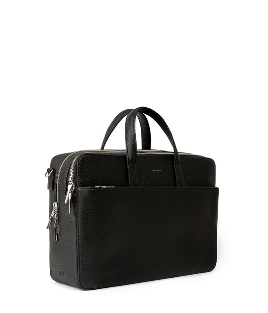 TOM Vegan Briefcase - Grain | Color: Black - variant::black