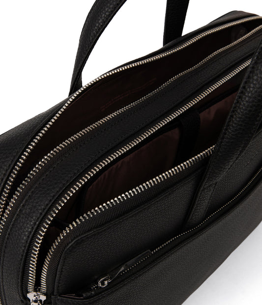 TOM Vegan Briefcase - Grain | Color: Black - variant::black