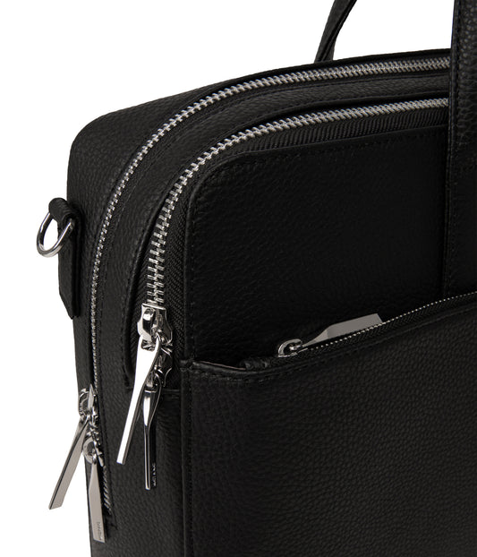 TOM Vegan Briefcase - Grain | Color: Black - variant::black