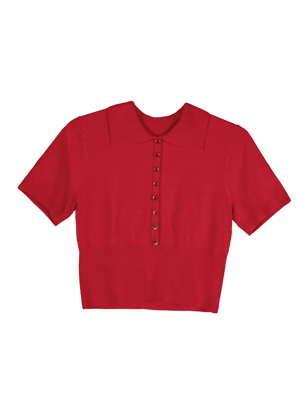 AYOU Knit Top | Color: Red - variant::red