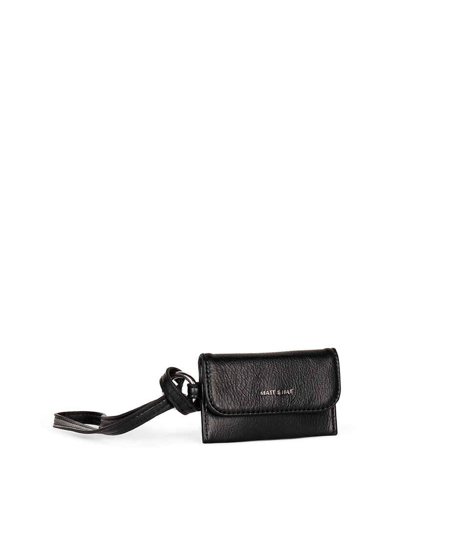 VALIN Vegan Card Holder - Grain | Color: Black - variant::black