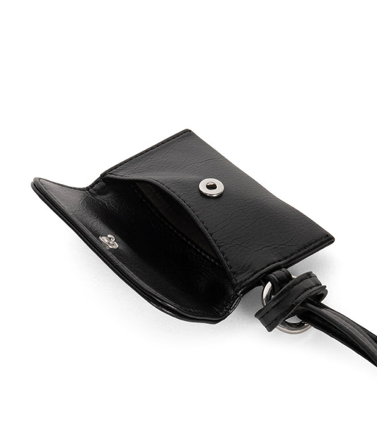 VALIN Vegan Card Holder - Grain | Color: Black - variant::black