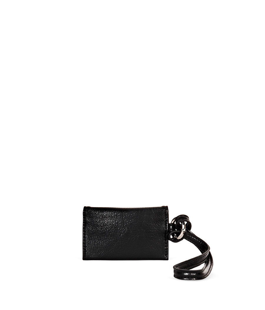 VALIN Vegan Card Holder - Grain | Color: Black - variant::black