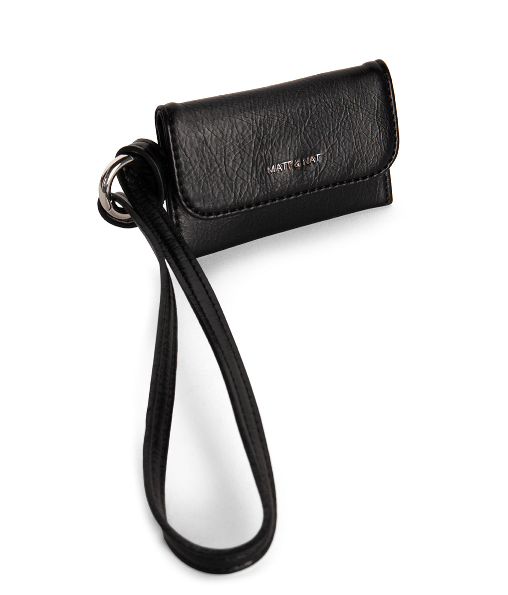 VALIN Vegan Card Holder - Grain | Color: Black - variant::black