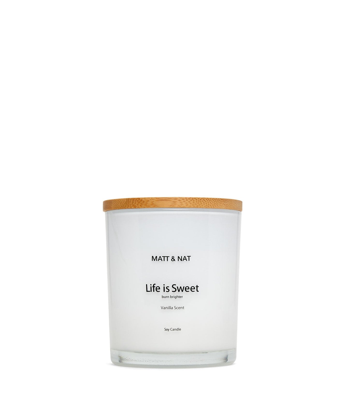 LIFE IS SWEET REG. ROUND BAMBOO - Candle | Color: White - variant::white